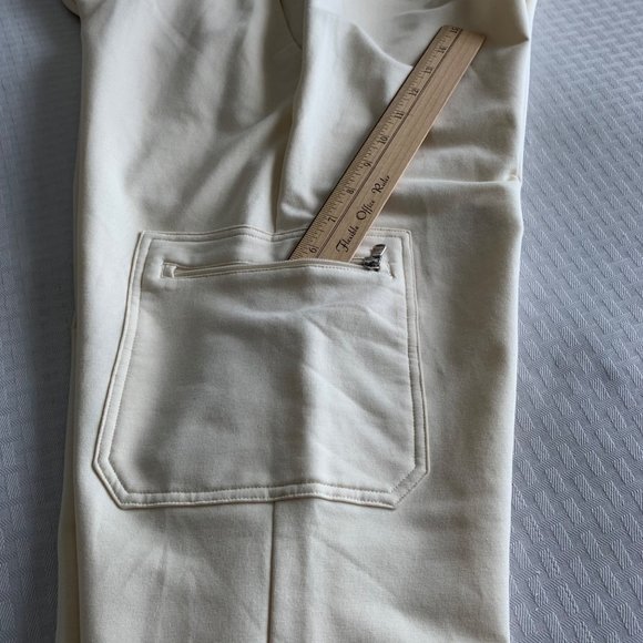 Lauren Ralph Lauren Fitness 2 Pants Women’s Large Cream Pockets Pull On Leisure - Picture 7 of 12